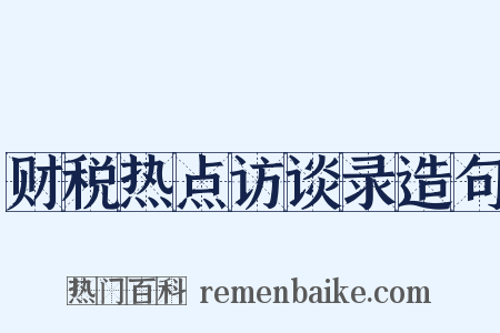 财税热点访谈录造句是什么意思的图片